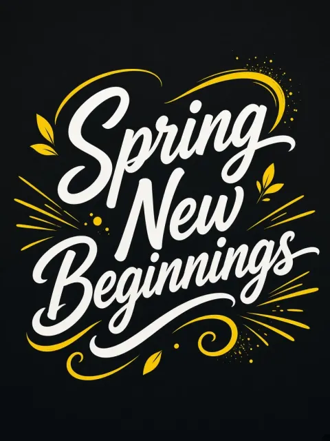 Handwritten image example: Dynamic Handwritten Spring Typography Poster