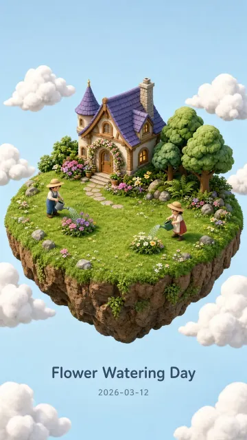 3D Animated Meadow Villa Miniature Diorama
