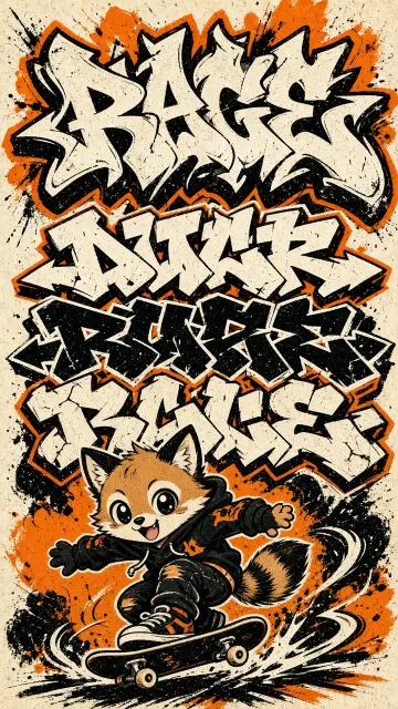 Street Graffiti image example: American Street Graffiti Typography Poster
