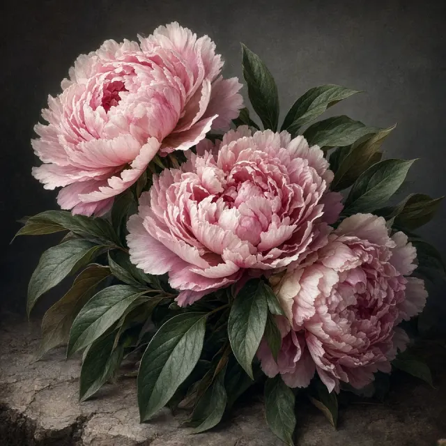Dynamic Vitality image example: Realistic 3D Peony Blossom Illustration