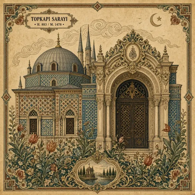Vintage Ottoman Palace Architectural Illustration