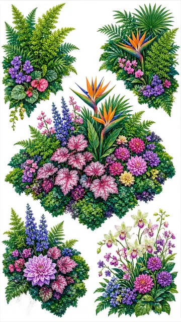 Overhead Botanical Acrylic Illustration