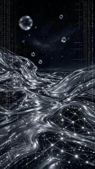 cosmic abstract image example: Liquid Crystal Cosmic Liminal Space