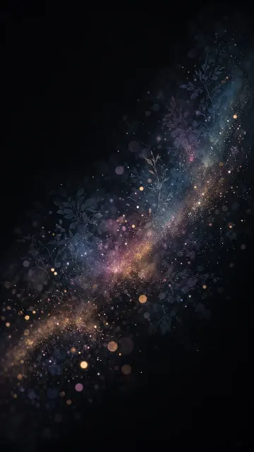 Textured Grain image example: Dreamy Glittering Particle Minimalist Illustration