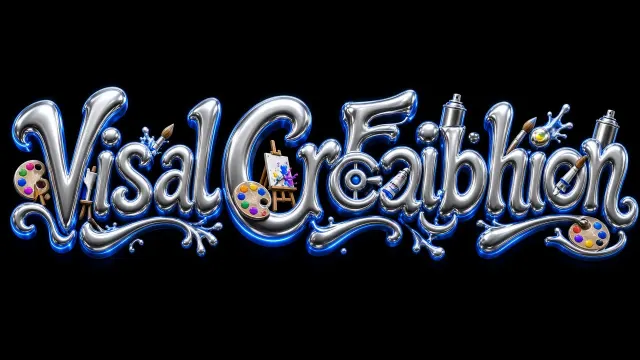 Exhibition Design image example: 3D Metallic Creative Exhibition Typography Design