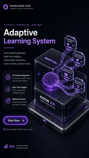 EdTech image example: Dark Tech EdTech Hero Banner Illustration