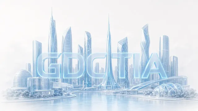 Frosted Glass Metropolis Architectural Illustration