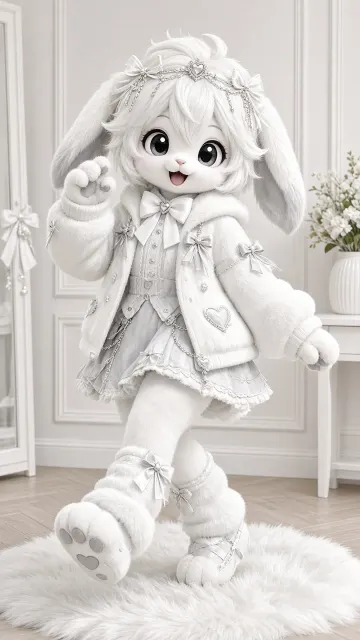 Full Body image example: Cute Plush Fursuit Character Concept