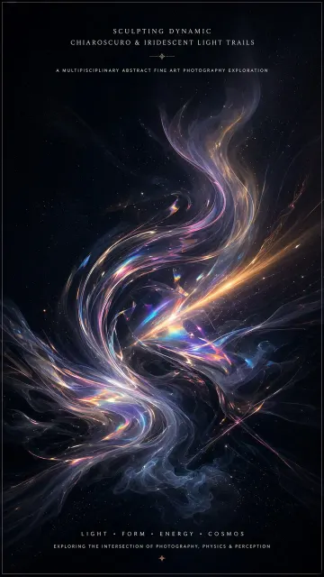 Light Painting image example: Cosmic Illumination Abstract Light Art Poster