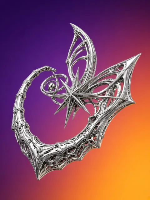 Celestial Star Trail Silver Jewelry Design