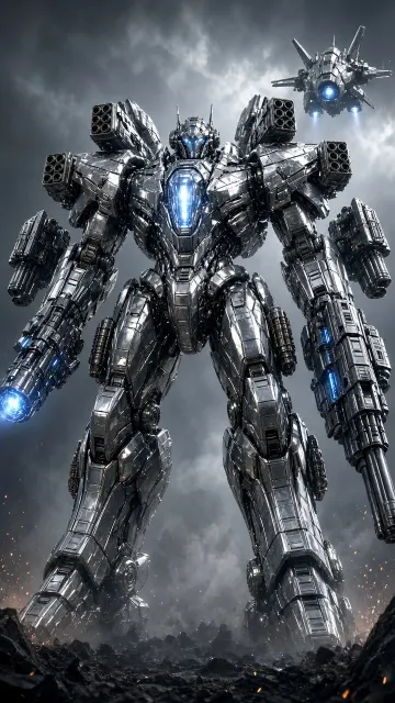 Hard Lighting image example: Heavy Armored Fortress Mech Concept