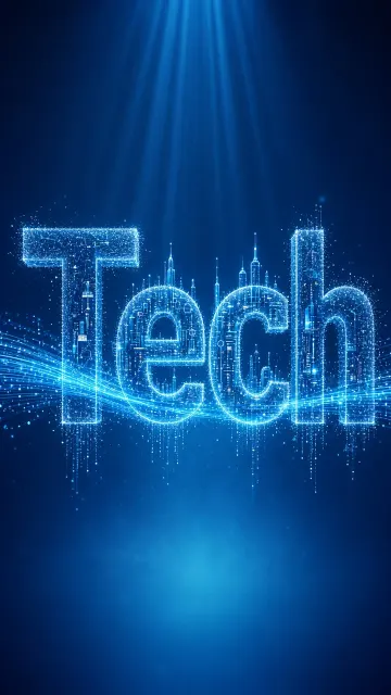 Center Symmetry image example: Digital Particle Beam Tech Typography
