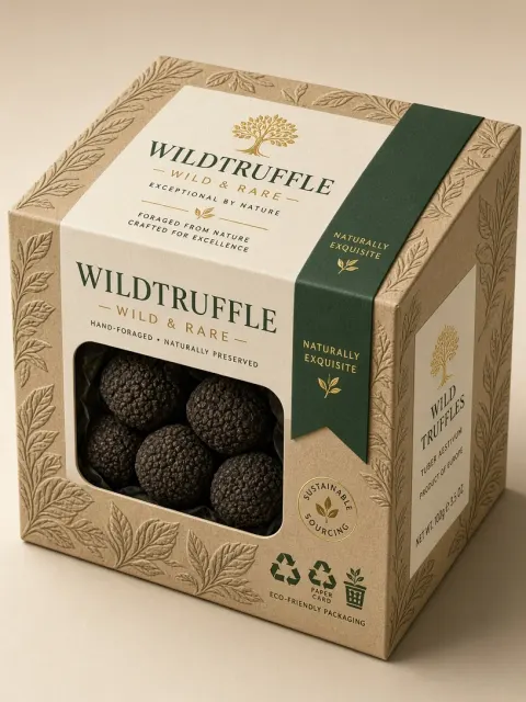 Eco Friendly image example: Luxury Truffle Eco-Friendly Packaging Mockup