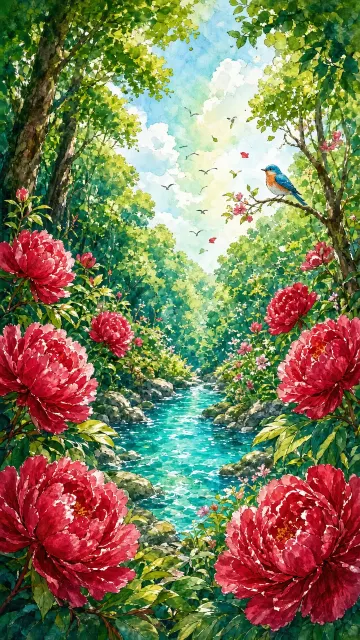 Spring Children's Storybook Floral Illustration