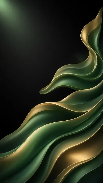 Abstract Fluid Leaf Business Background in Green and Gold