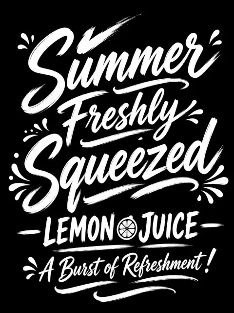 Modern Script image example: Summer Fresh Lemon Juice Typography Logo