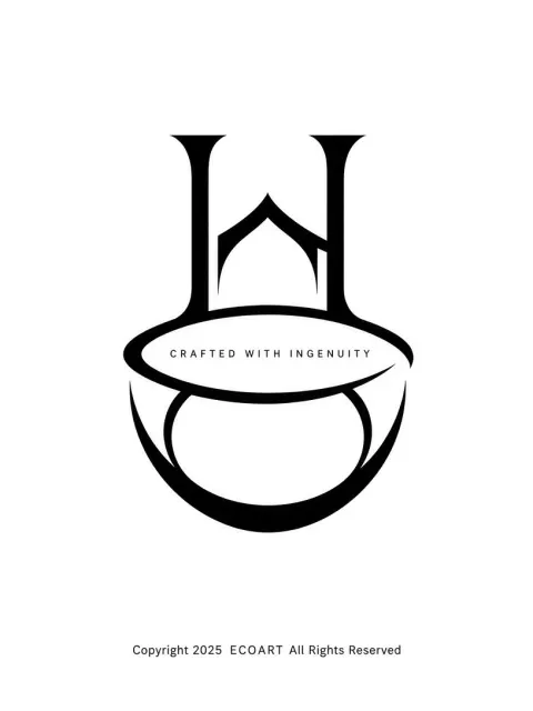 Luxury Quality image example: Minimalist Monochrome Semicircular Monogram Logo Design