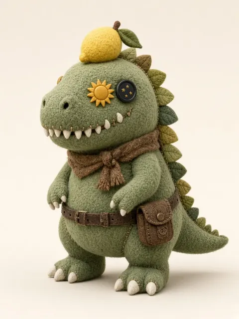 Food & Gourmet image example: Chibi T-Rex Avocado Plush Toy Character Design