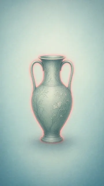 Minimalist Illustration image example: Minimalist Colored Pencil Classical Vase Dreamy Illustration