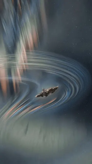 Panoramic Long Shot image example: Muted Motion Blur Cosmic Spaceship Panorama