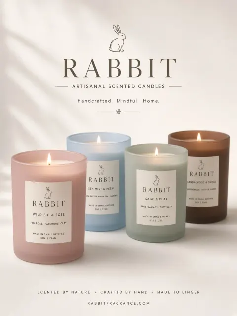 Aesthetic image example: Minimalist Healing Scented Candle Beauty Poster