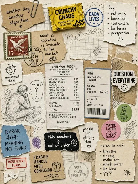 Sketch image example: Contemporary Daily Life Mixed Media Collage