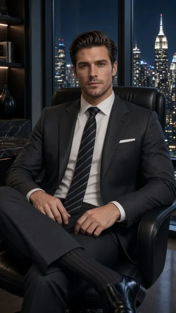 Realistic Executive Portrait in Urban Office