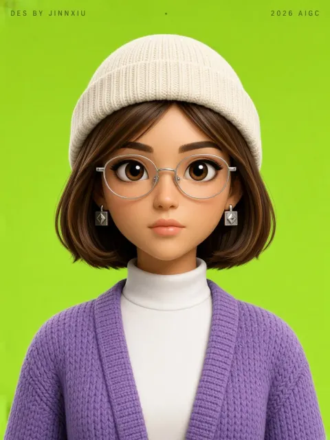 Pop Art 3D Trendy Girl Avatar