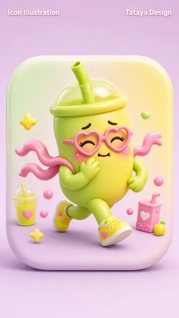 Cute Mascot image example: Inflatable Juice Cup Character Icon