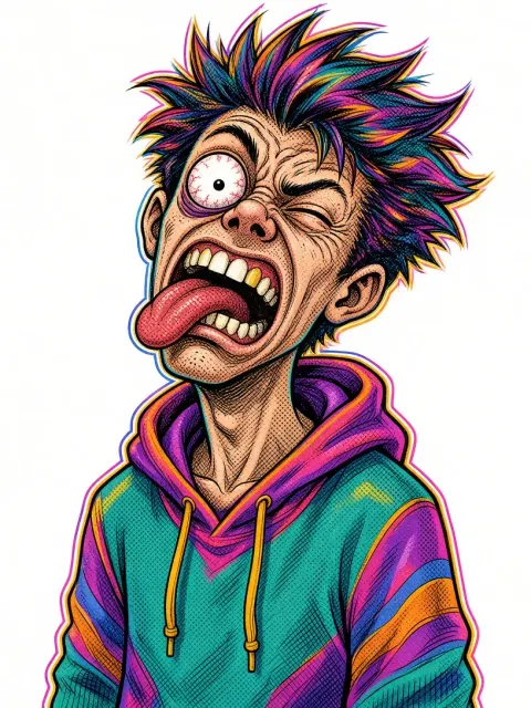 Comic Art image example: Colorful Linework Quirky Character Art