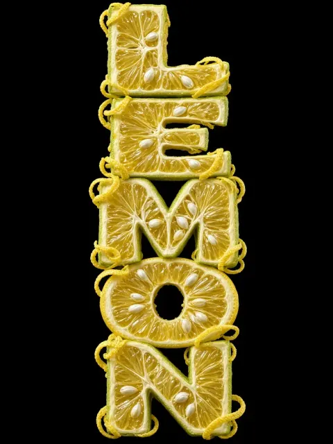 Lemon Texture Creative Typography Design