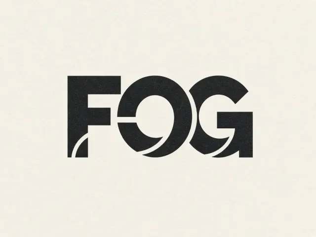Abstract Geometric image example: Retro Geometric FOG Wordmark Logo Design