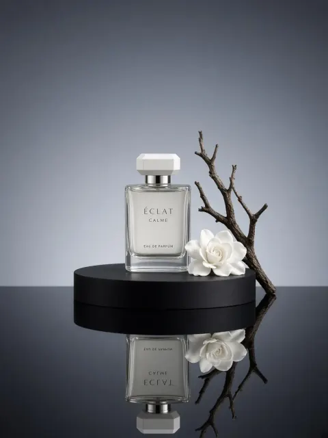 Reflections image example: Minimalist Luxury Perfume Commercial Photography