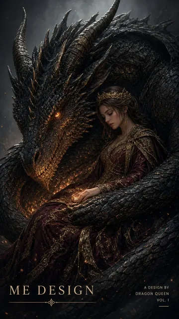 Fantasy Art image example: Cinematic Fantasy Dragon and Queen CG Scene