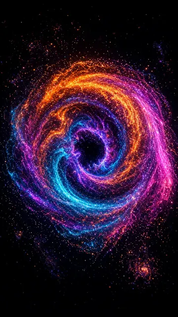 Particle Effects image example: Fractal Glowing Particle Ring Abstract Art