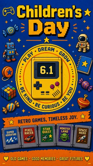 Nostalgia image example: Retro Pixel Art Handheld Console Poster
