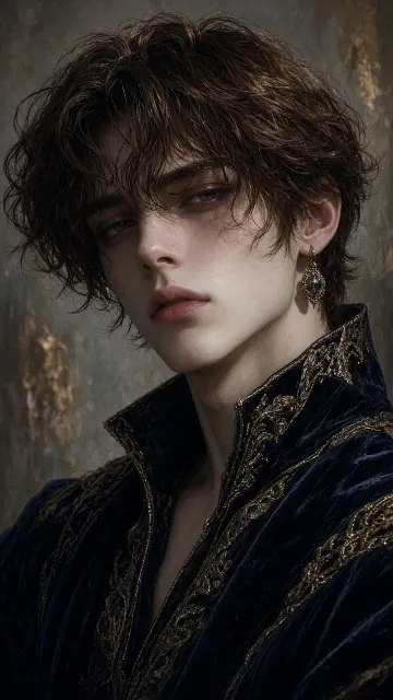 Impasto 3D Snapshot of Handsome Man in Velvet