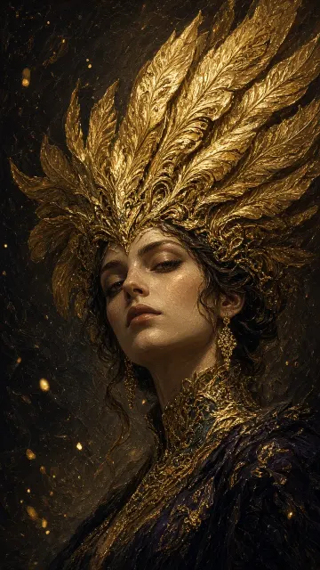 Golden Glow image example: Imperial Princess with Golden Phoenix Headdress