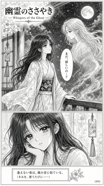 Ink Drawing image example: Vintage Shojo Manga Ink Illustration
