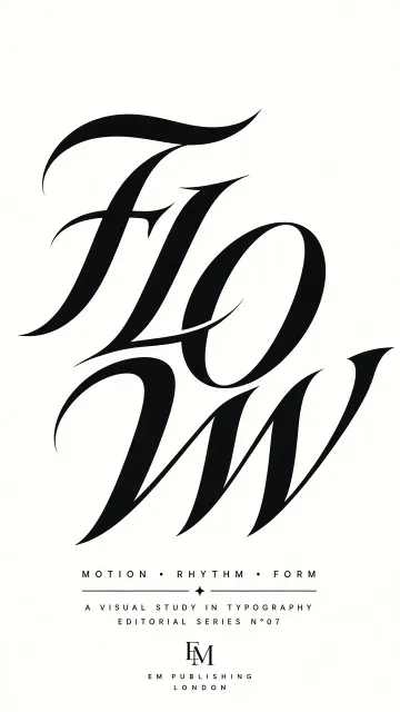 Centered image example: Flowing Dynamic Typographic Design
