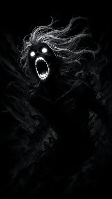 Dark Shadow Entity Close-Up Illustration
