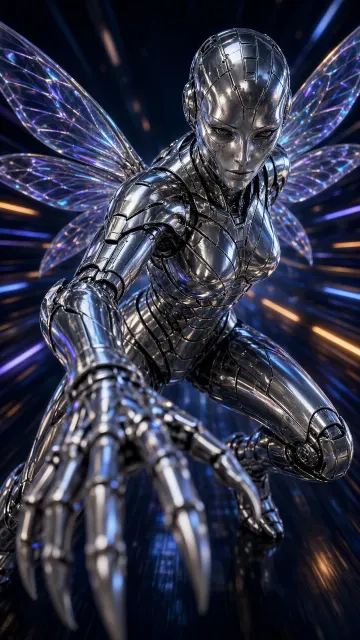 Backlight image example: Sci-Fi Titanium Armored Gynoid Illustration
