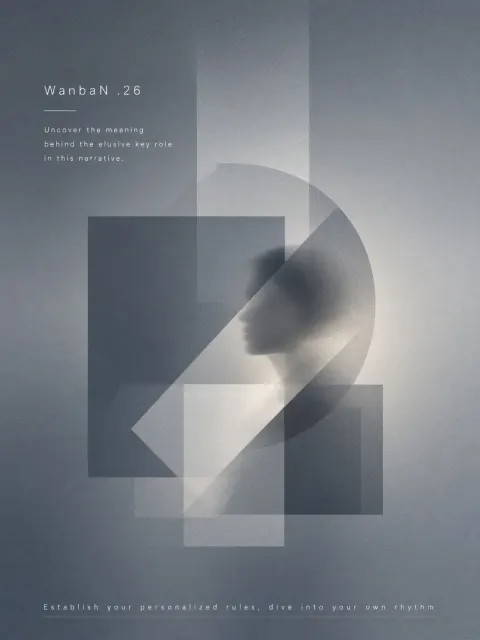 Editorial Layout image example: Grey-Blue Gradient Abstract Figure Minimalist Poster
