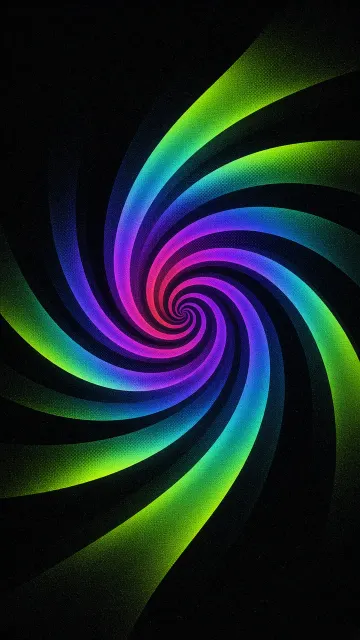 Minimalist Futuristic Neon Spiral Optical Art