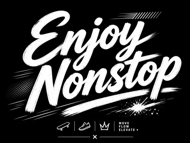 Kinetic Type image example: Dynamic Enjoy Nonstop Typographic Poster