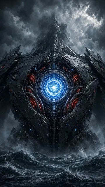 Hard Surface image example: Colossal Oceanic Mecha Energy Core Concept