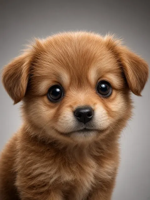 Hyperrealistic Chubby Chibi Puppy Portrait