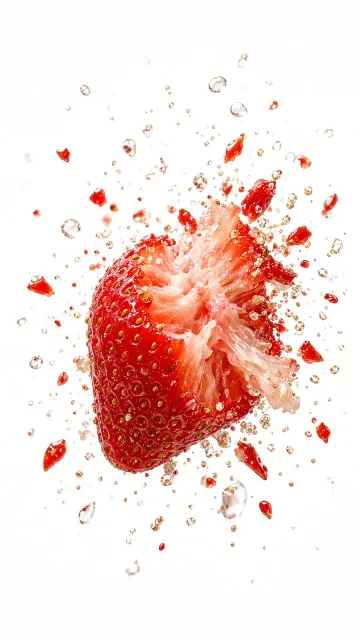 Shattering Strawberry High-Speed Macro Photography