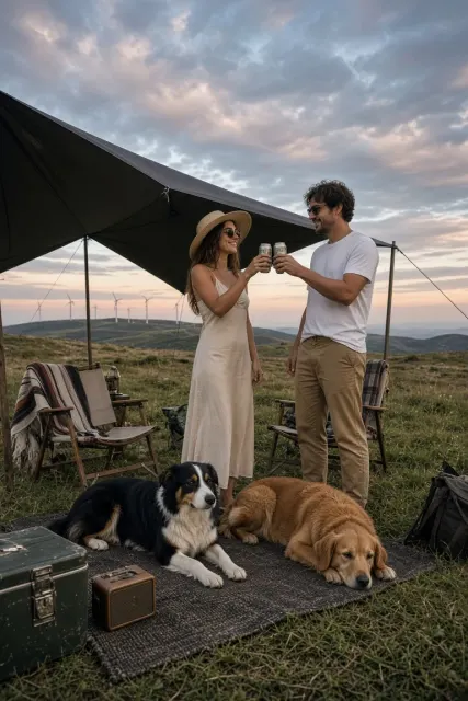 Lifestyle image example: Upscale Mountaintop Camping Lifestyle Photography