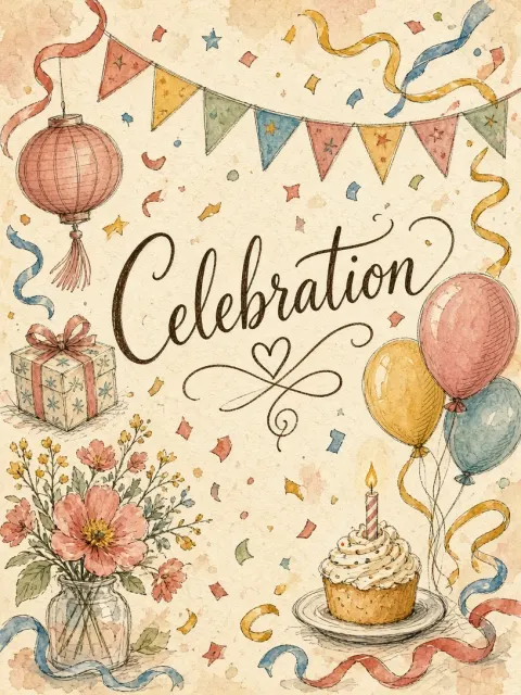 Festive image example: Storybook Hand-Drawn Celebration Illustration